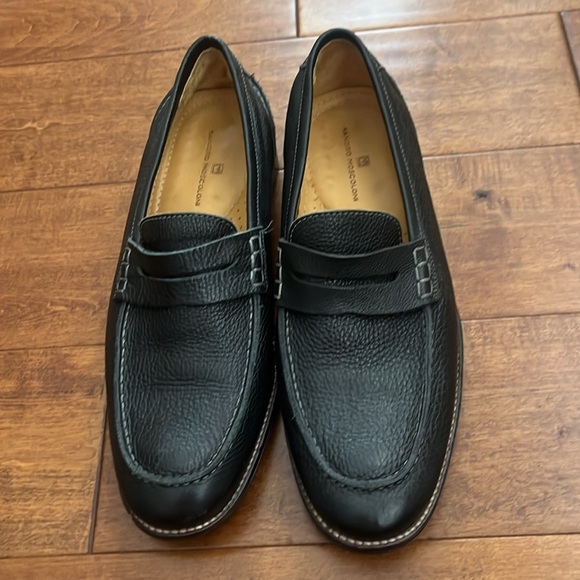 SANDRO MOSCOLONI DUERO BLACK LEATHER PENNY LOAFER - Picture 3 of 7